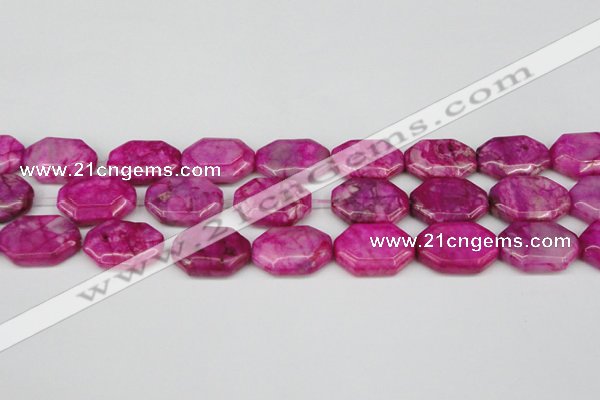 CAG7436 15.5 inches 20*30mm octagonal crazy lace agate beads