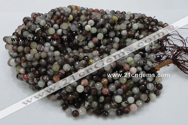 CAG744 15.5 inches 8mm faceted round botswana agate beads wholesale