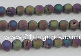 CAG7449 15.5 inches 6mm round plated druzy agate beads wholesale