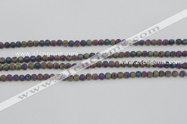 CAG7449 15.5 inches 6mm round plated druzy agate beads wholesale