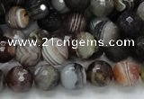 CAG745 15.5 inches 12mm faceted round botswana agate beads wholesale