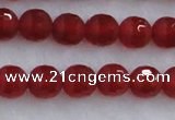 CAG7456 15.5 inches 6mm faceted round matte red agate beads