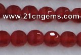 CAG7457 15.5 inches 8mm faceted round matte red agate beads