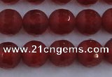CAG7458 15.5 inches 10mm faceted round matte red agate beads