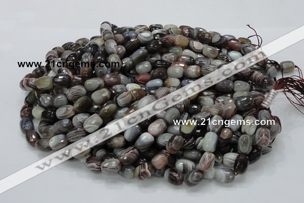 CAG747 15.5 inches 10*14mm faceted egg-shaped botswana agate beads