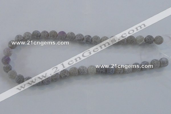 CAG7480 15.5 inches 8mm round frosted agate beads wholesale