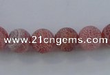 CAG7486 15.5 inches 4mm round frosted agate beads wholesale