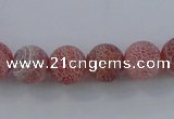 CAG7489 15.5 inches 10mm round frosted agate beads wholesale