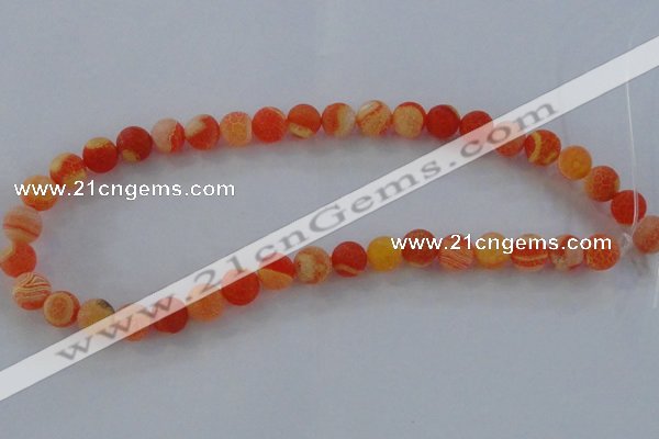 CAG7494 15.5 inches 4mm round frosted agate beads wholesale