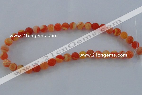 CAG7499 15.5 inches 14mm round frosted agate beads wholesale