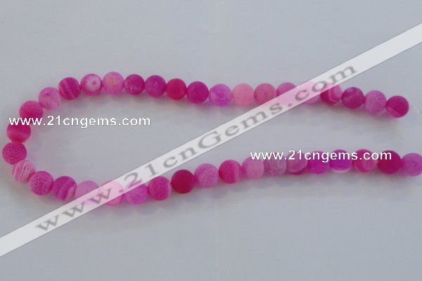 CAG7504 15.5 inches 8mm round frosted agate beads wholesale