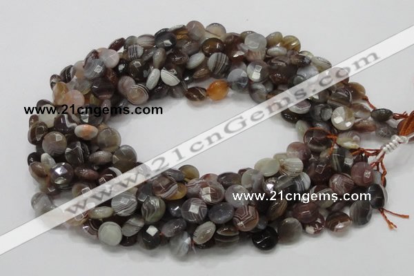 CAG751 15.5 inches 10mm faceted coin botswana agate beads wholesale