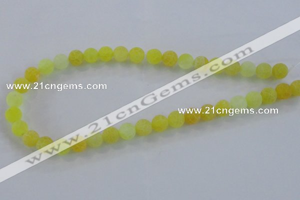 CAG7522 15.5 inches 12mm round frosted agate beads wholesale