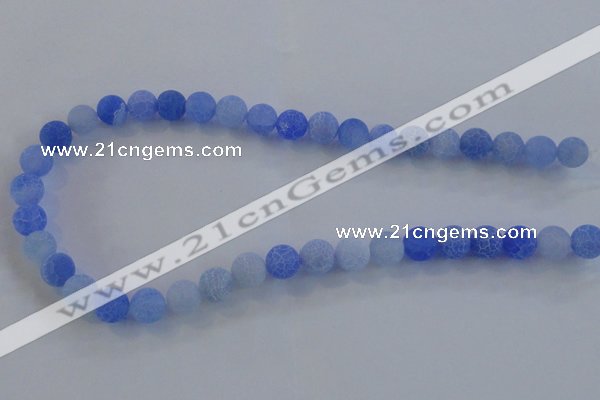 CAG7526 15.5 inches 4mm round frosted agate beads wholesale