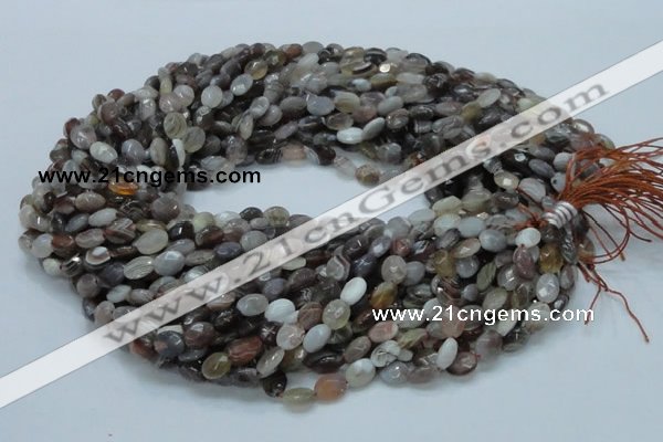 CAG753 15.5 inches 6*8mm faceted oval botswana agate beads