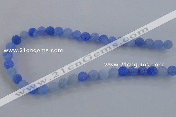 CAG7530 15.5 inches 12mm round frosted agate beads wholesale