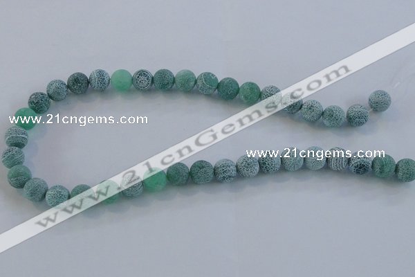 CAG7544 15.5 inches 8mm round frosted agate beads wholesale