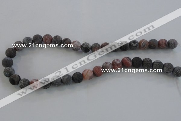 CAG7552 15.5 inches 8mm round frosted agate beads wholesale