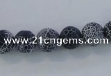 CAG7558 15.5 inches 4mm round frosted agate beads wholesale