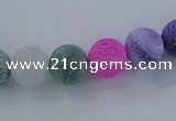 CAG7572 15.5 inches 16mm round frosted agate beads wholesale