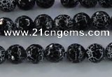 CAG7601 15.5 inches 6mm faceted round frosted agate beads wholesale