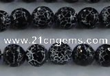 CAG7602 15.5 inches 8mm faceted round frosted agate beads wholesale