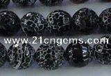 CAG7604 15.5 inches 12mm faceted round frosted agate beads wholesale