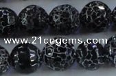 CAG7606 15.5 inches 16mm faceted round frosted agate beads wholesale