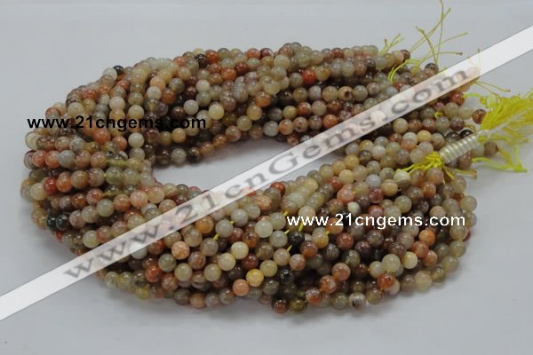 CAG762 15.5 inches 6mm round yellow agate gemstone beads wholesale