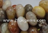 CAG770 15.5 inches 10*16mm rondelle yellow agate gemstone beads