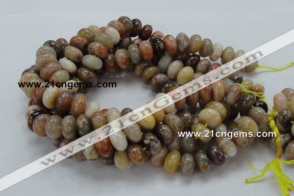 CAG770 15.5 inches 10*16mm rondelle yellow agate gemstone beads