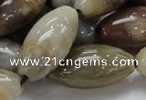 CAG775 15.5 inches 15*30mm rice yellow agate gemstone beads