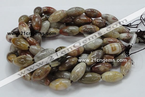 CAG775 15.5 inches 15*30mm rice yellow agate gemstone beads