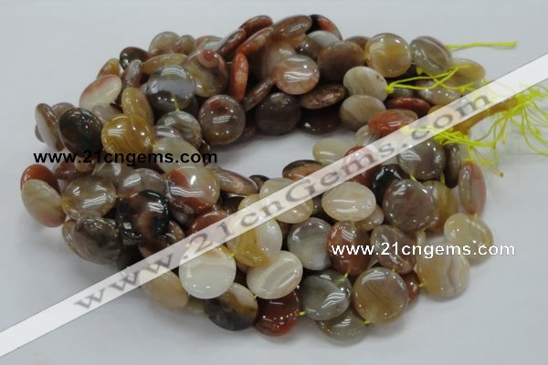 CAG777 15.5 inches 20mm flat round yellow agate gemstone beads