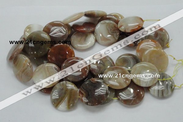 CAG780 15.5 inches 35mm flat round yellow agate gemstone beads