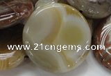 CAG781 15.5 inches 40mm flat round yellow agate gemstone beads