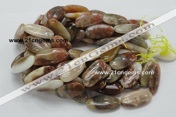 CAG783 15.5 inches 20*40mm oval yellow agate gemstone beads