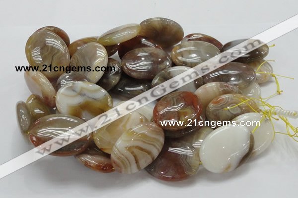 CAG785 15.5 inches 30*40mm oval yellow agate gemstone beads