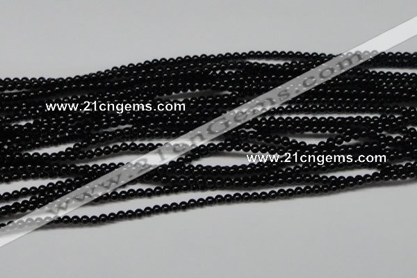 CAG7850 15.5 inches 2mm round black agate beads wholesale