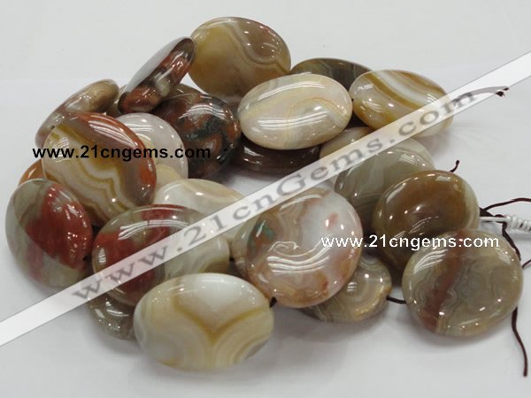 CAG786 15.5 inches 38*48mm oval yellow agate gemstone beads