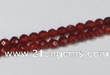 CAG7860 15.5 inches 2mm faceted round red agate beads wholesale