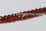 CAG7861 15.5 inches 3mm faceted round red agate beads wholesale