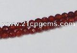 CAG7862 15.5 inches 5mm faceted round red agate beads wholesale