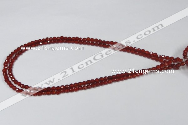 CAG7862 15.5 inches 5mm faceted round red agate beads wholesale