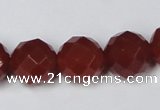 CAG7863 15.5 inches 16mm faceted round red agate beads wholesale