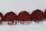 CAG7865 15.5 inches 20mm faceted round red agate beads wholesale
