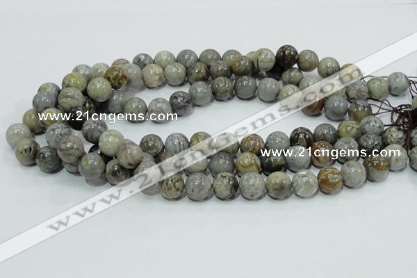 CAG7867 15.5 inches 10mm round silver needle agate beads