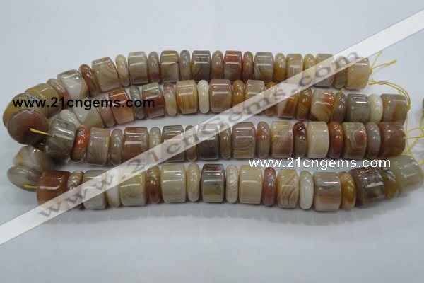 CAG787 15.5 inches 6*18mm & 12*18mm rondelle yellow agate beads