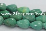 CAG7877 15.5 inches 10*14mm faceted teardrop grass agate beads