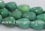 CAG7878 15.5 inches 12*16mm faceted teardrop grass agate beads